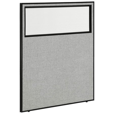 GLOBAL INDUSTRIAL 48-1/4W x 60H Office Partition Panel with Partial Window, Gray 694660WGY